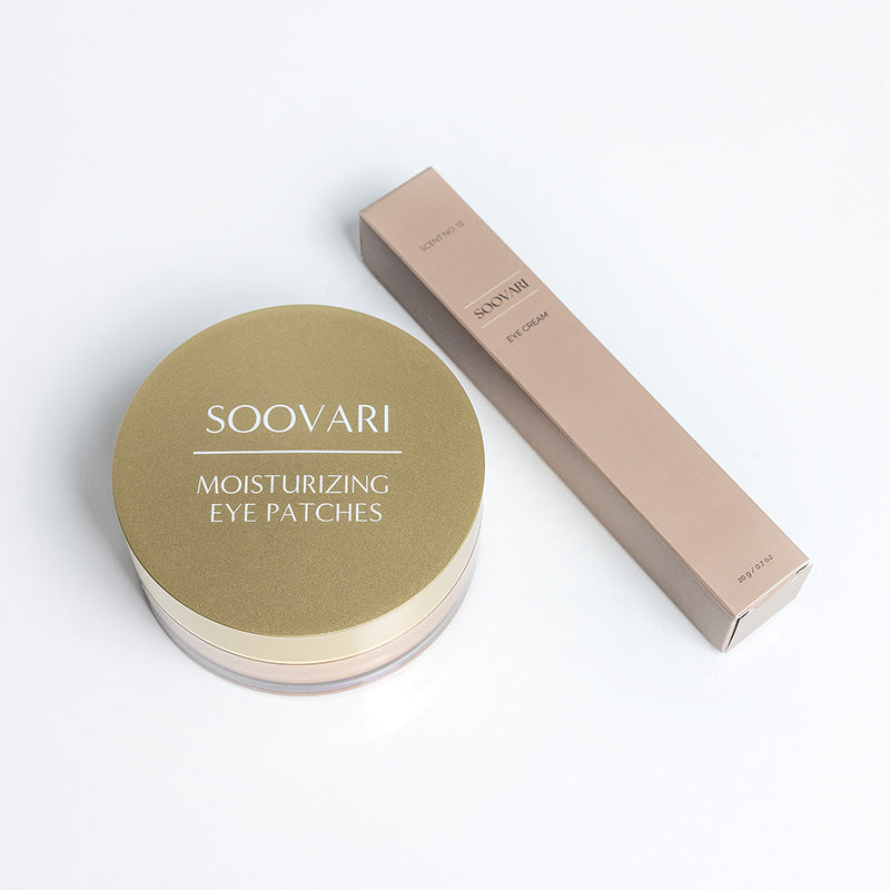 Moisturizing Eye Patches 60 Pcs & Eye Cream 0.7 Oz Combo