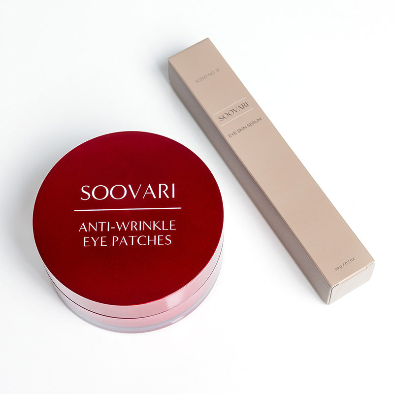 Eye Serum 0.7 Oz & Anti-Wrinkle Eye Patches 60 Pcs Combo